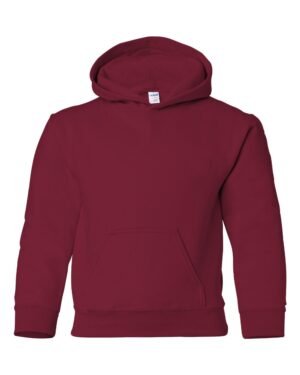 Personalized Embroidered Gildan - Heavy Blend Youth Hooded Sweatshirt red